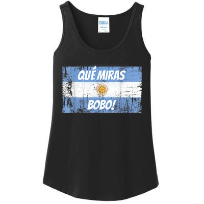 Que miras bobo Bandera Argentina Flag Fun Football-Fan Gift Ladies Essential Tank