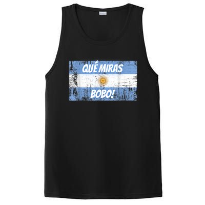 Que miras bobo Bandera Argentina Flag Fun Football-Fan Gift PosiCharge Competitor Tank