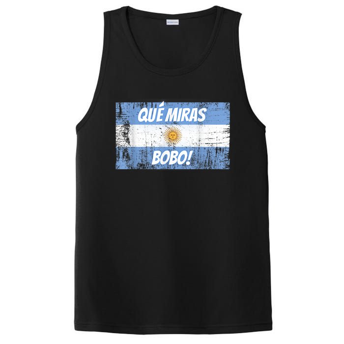 Que miras bobo Bandera Argentina Flag Fun Football-Fan Gift PosiCharge Competitor Tank