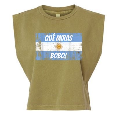 Que miras bobo Bandera Argentina Flag Fun Football-Fan Gift Garment-Dyed Women's Muscle Tee