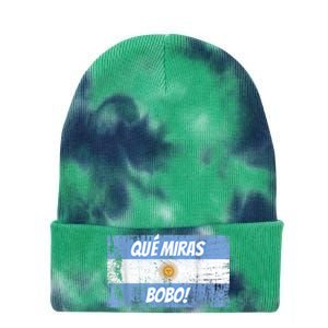 Que miras bobo Bandera Argentina Flag Fun Football-Fan Gift Tie Dye 12in Knit Beanie