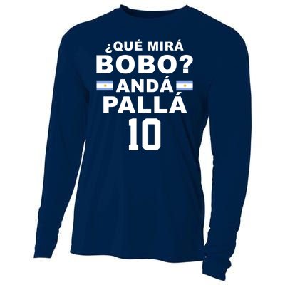 Qué Mira Bobo Anda Palla 10 Argentina Soccer Cooling Performance Long Sleeve Crew