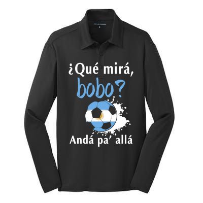 Qué Mirás Bobo, Andá Pa' Allá Funny Speech Argentina Flag Silk Touch Performance Long Sleeve Polo