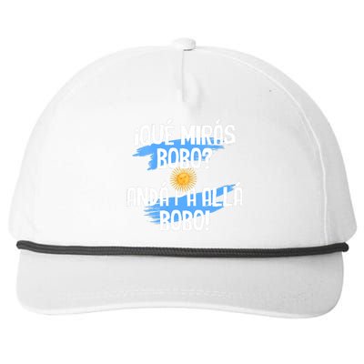 Qué Mirás Bobo Andá Pa Allá Bobo Argentina Flag Snapback Five-Panel Rope Hat