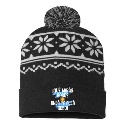 Qué Mirás Bobo Andá Pa Allá Bobo Argentina Flag USA-Made Snowflake Beanie