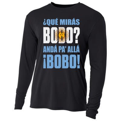 Qué Mirás Bobo, Andá Pa' Allá Funny Speech Cooling Performance Long Sleeve Crew