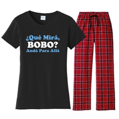 Qué Miras Bobo Qué Mira Bobo Meme Argentina Flag Funny Women's Flannel Pajama Set