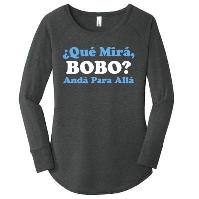 Qué Miras Bobo Qué Mira Bobo Meme Argentina Flag Funny Women's Perfect Tri Tunic Long Sleeve Shirt