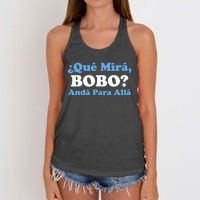 Qué Miras Bobo Qué Mira Bobo Meme Argentina Flag Funny Women's Knotted Racerback Tank