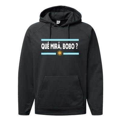 Qué Miras Bobo ? Tee Funny Saying Humor Qué Miras Bobo Performance Fleece Hoodie