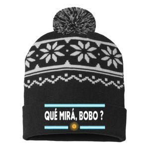 Qué Miras Bobo ? Tee Funny Saying Humor Qué Miras Bobo USA-Made Snowflake Beanie