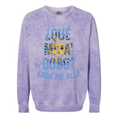 Qué Miras Bobo, Qué Mira Bobo Costume Colorblast Crewneck Sweatshirt