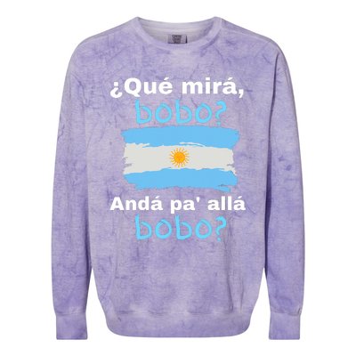 Qué Miras Bobo, Qué Mira Bobo Andá Pa' Allá Funny Flag Colorblast Crewneck Sweatshirt