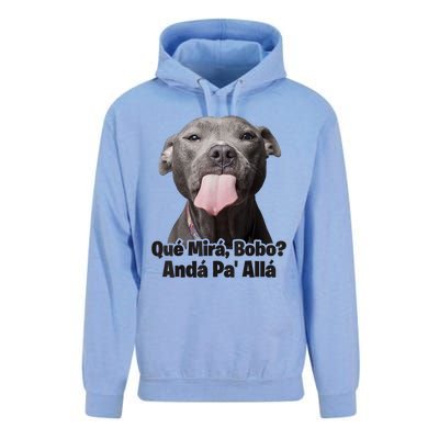 Que Miras Bobo Funny Pitbull Dog Funny Haters Unisex Surf Hoodie