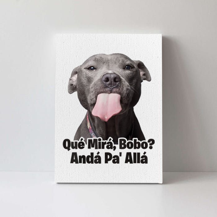 Que Miras Bobo Funny Pitbull Dog Funny Haters Canvas