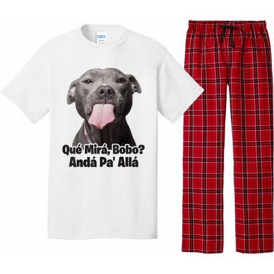 Que Miras Bobo Funny Pitbull Dog Funny Haters Pajama Set