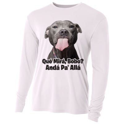 Que Miras Bobo Funny Pitbull Dog Funny Haters Cooling Performance Long Sleeve Crew