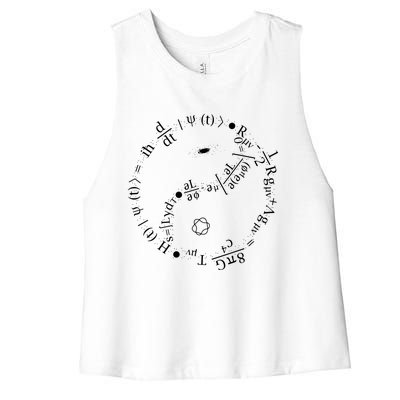 Quantum Mechanics Formula String Theory Maths Universe Women's Racerback Cropped Tank