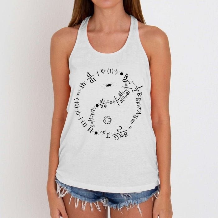 Quantum Mechanics Formula String Theory Maths Universe Women's Knotted Racerback Tank