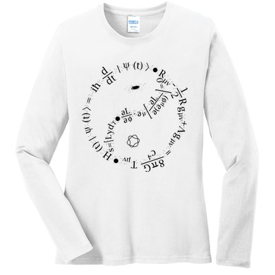 Quantum Mechanics Formula String Theory Maths Universe Ladies Long Sleeve Shirt