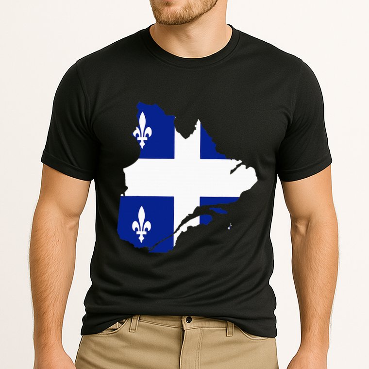Quebec Map Flag Drapeau Carte QuéBec (Fleurdelisé) Performance Shirt