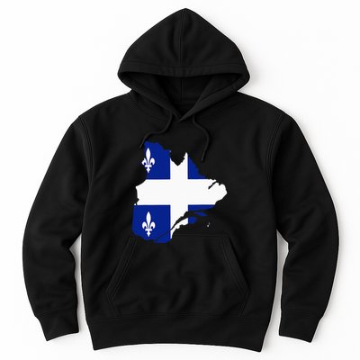 Quebec Map Flag Drapeau Carte QuéBec (Fleurdelisé) Hoodie