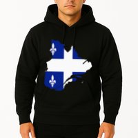 Quebec Map Flag Drapeau Carte QuéBec (Fleurdelisé) Hoodie