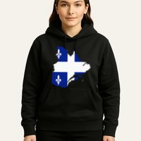 Quebec Map Flag Drapeau Carte QuéBec (Fleurdelisé) Hoodie