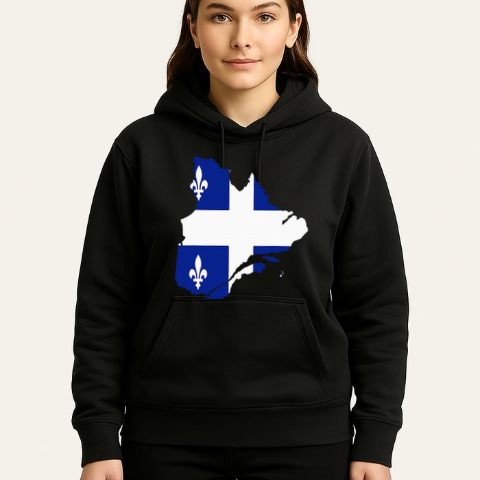 Quebec Map Flag Drapeau Carte QuéBec (Fleurdelisé) Hoodie