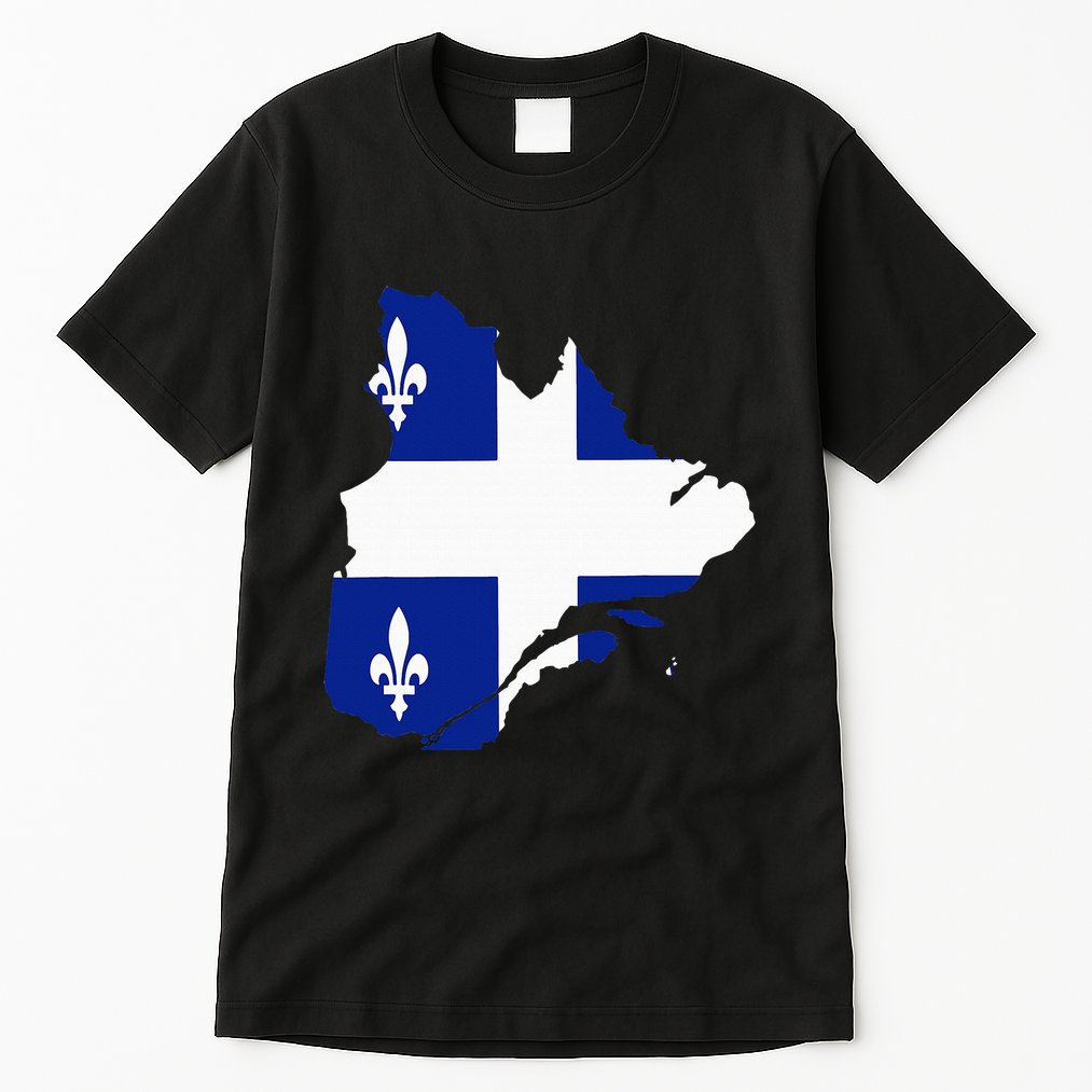 Quebec Map Flag Drapeau Carte QuéBec (Fleurdelisé) Tall T-Shirt