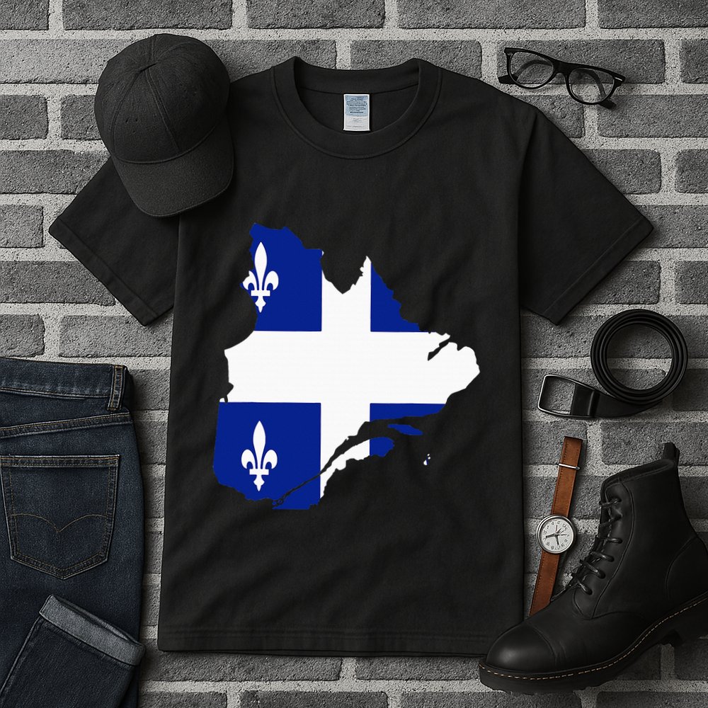 Quebec Map Flag Drapeau Carte QuéBec (Fleurdelisé) Tall T-Shirt