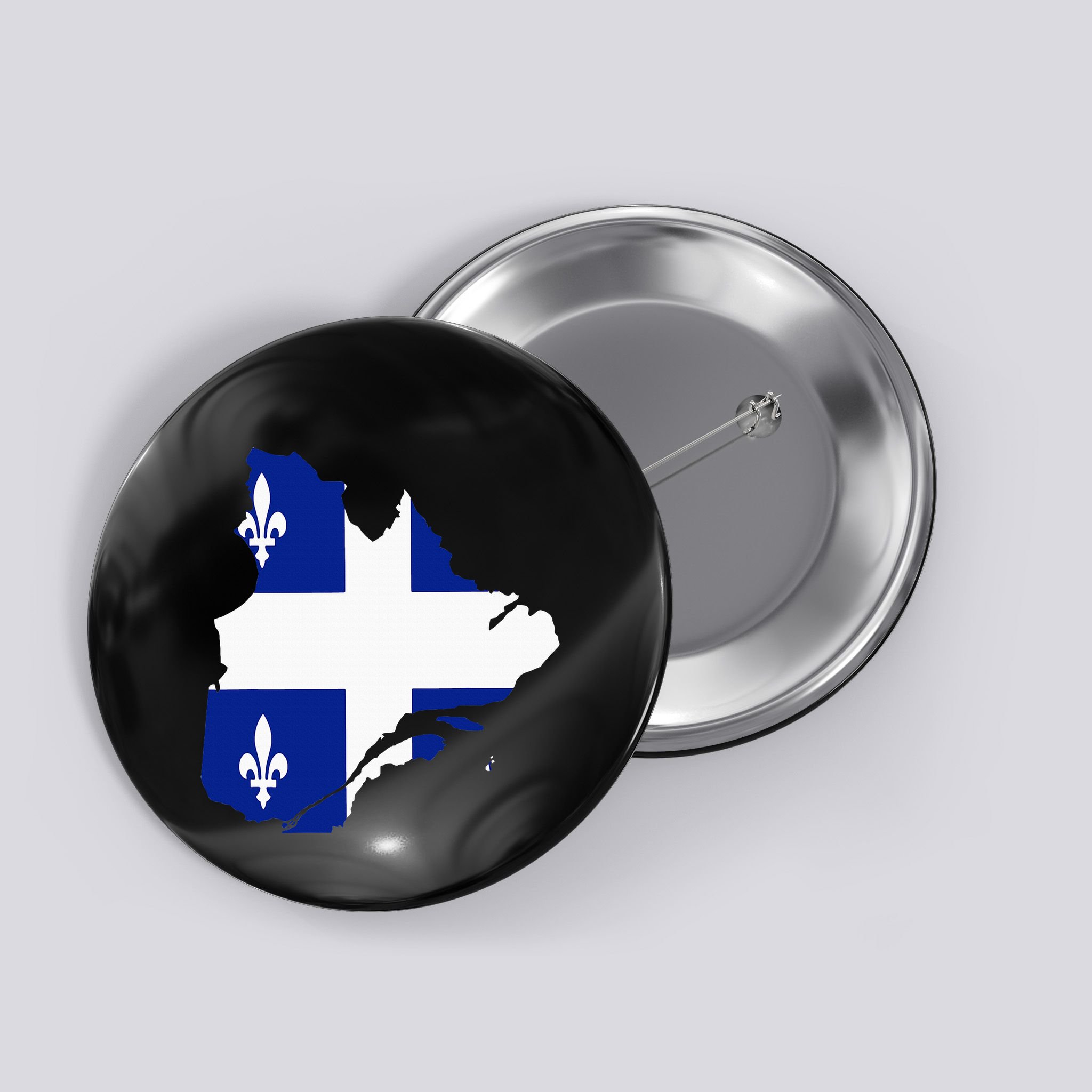 Quebec Map Flag Drapeau Carte QuéBec (Fleurdelisé) Button