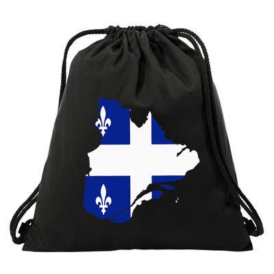 Quebec Map Flag Drapeau Carte QuéBec (Fleurdelisé) Drawstring Bag