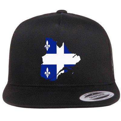 Quebec Map Flag Drapeau Carte QuéBec (Fleurdelisé) Flatbill Hat