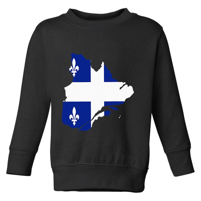 Quebec Map Flag Drapeau Carte QuéBec (Fleurdelisé) Toddler Sweatshirt
