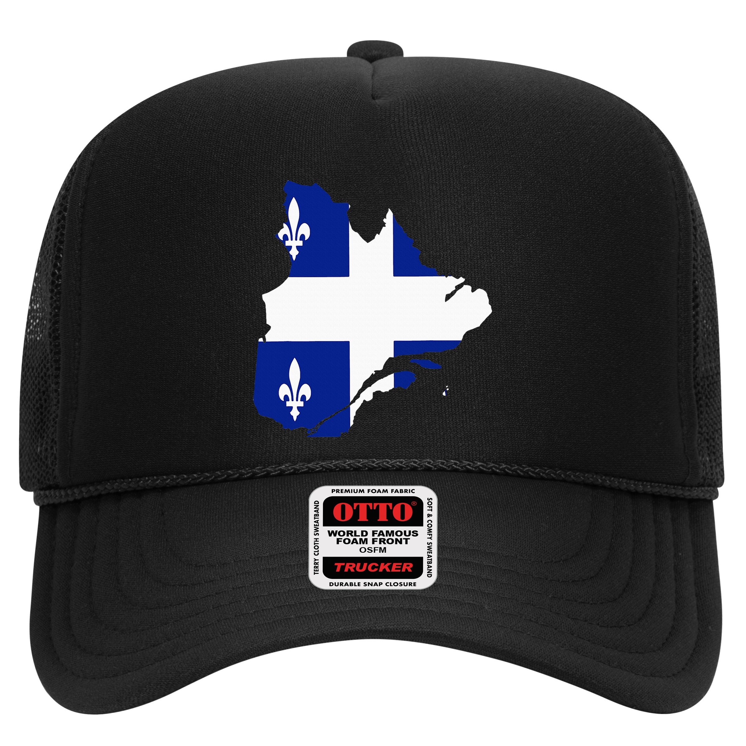 Quebec Map Flag Drapeau Carte QuéBec (Fleurdelisé) Hat
