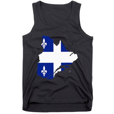 Quebec Map Flag Drapeau Carte QuéBec (Fleurdelisé) Tank Top