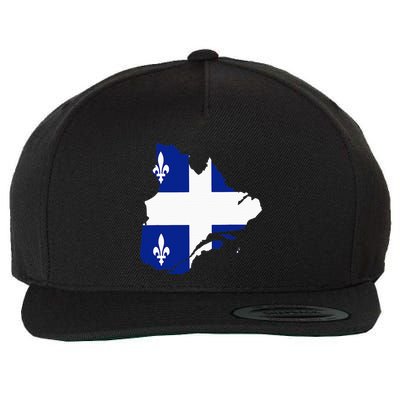 Quebec Map Flag Drapeau Carte QuéBec (Fleurdelisé) Wool Snapback Cap