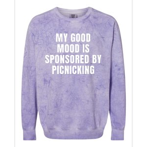 Quote My Good Mood Is Sponsored By Picnicking Chess Funny Saying Gift Colorblast Crewneck Sweatshirt