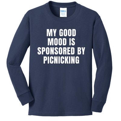 Quote My Good Mood Is Sponsored By Picnicking Chess Funny Saying Gift Kids Long Sleeve Shirt