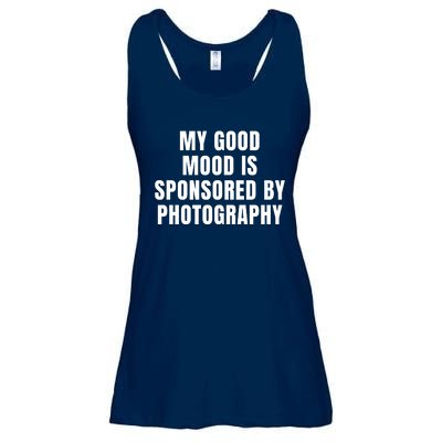 Quote My Good Mood Is Sponsored By Photography Chess Funny Saying Gift Ladies Essential Flowy Tank