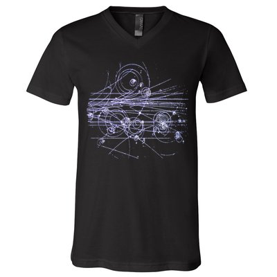 Quantum Mechanics Higgs Boson LHC Particle Physics Scientist V-Neck T-Shirt