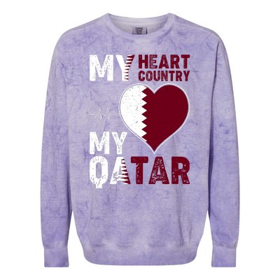 Qatar My Heart My Country Colorblast Crewneck Sweatshirt