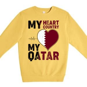 Qatar My Heart My Country Premium Crewneck Sweatshirt