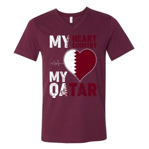 Qatar My Heart My Country V-Neck T-Shirt