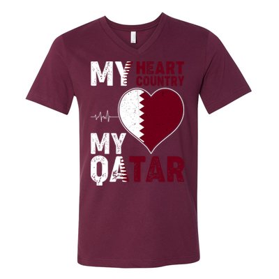 Qatar My Heart My Country V-Neck T-Shirt