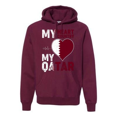 Qatar My Heart My Country Premium Hoodie