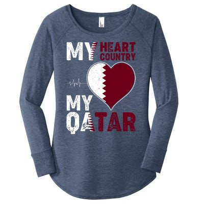 Qatar My Heart My Country Women's Perfect Tri Tunic Long Sleeve Shirt