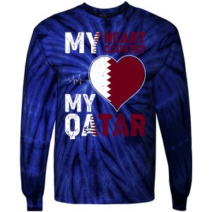 Qatar My Heart My Country Tie-Dye Long Sleeve Shirt