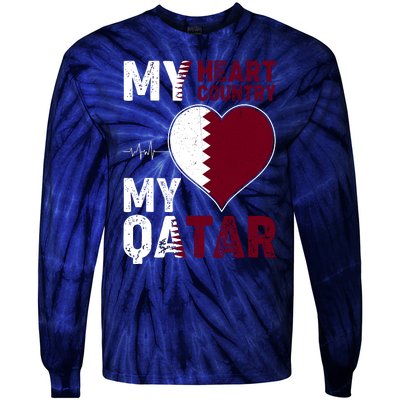 Qatar My Heart My Country Tie-Dye Long Sleeve Shirt